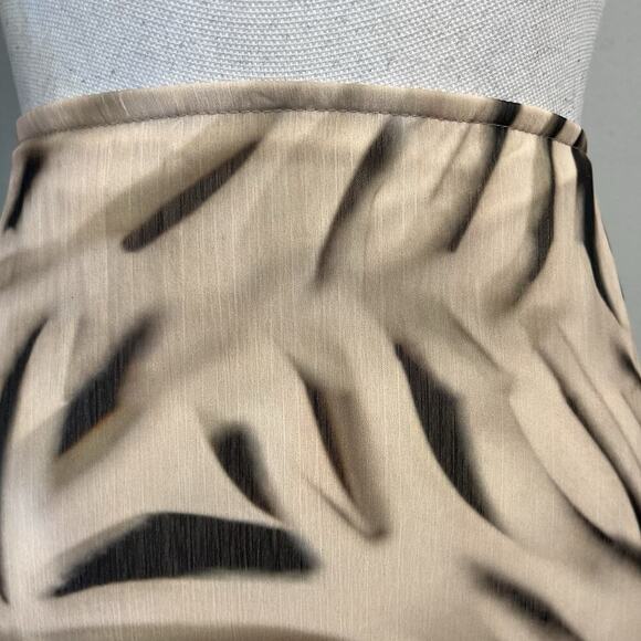 BooHoo Skirt size 10 Long Maxi Black Khaki Sheer Tiger Striped A Line Modest - Picture 4 of 10
